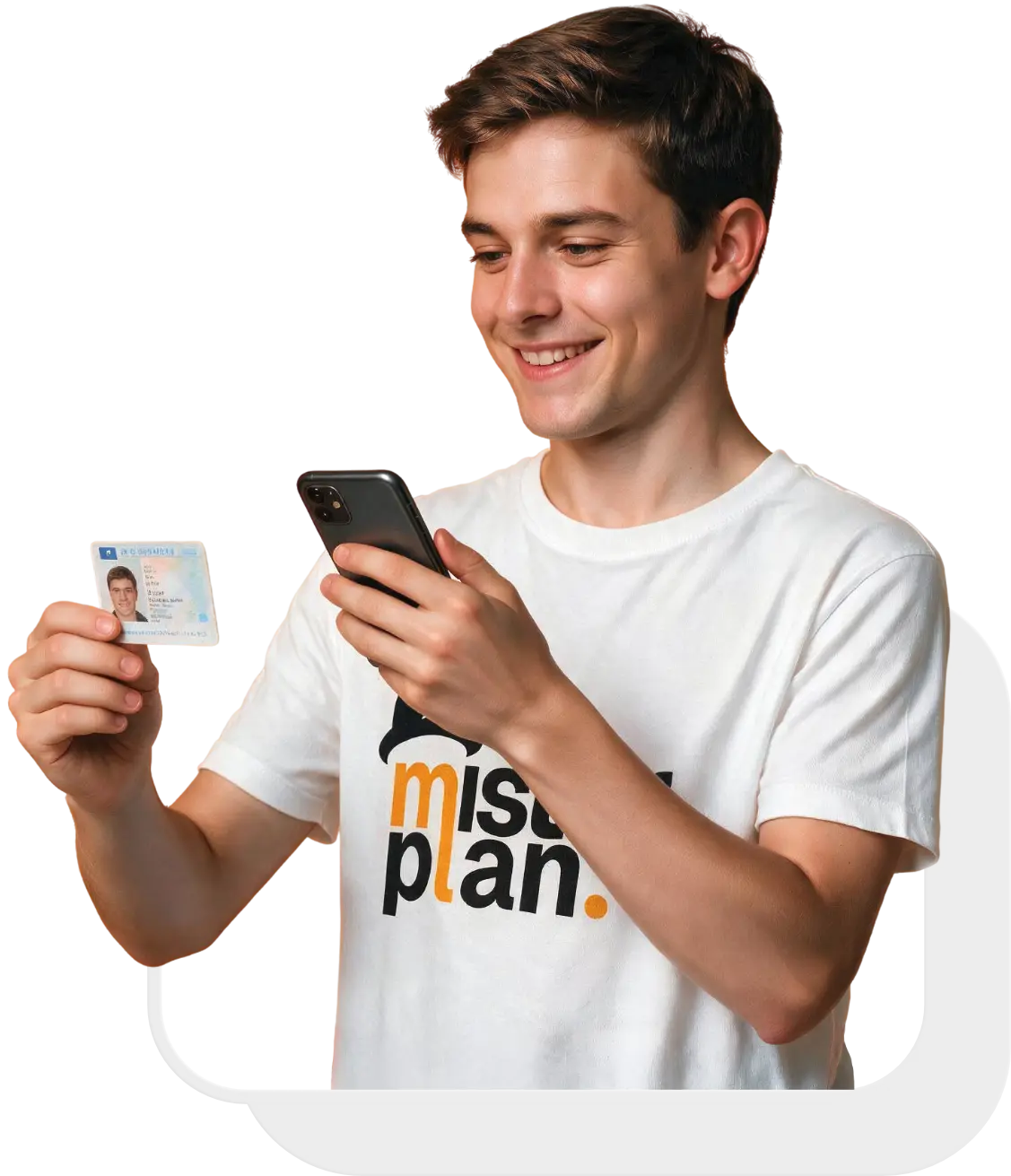Recepcionista leyendo un DNI con la app de MisterPlan ONE